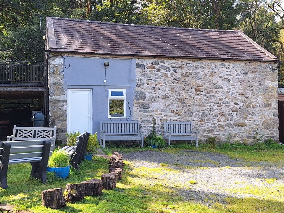 The stone bunkhouse building