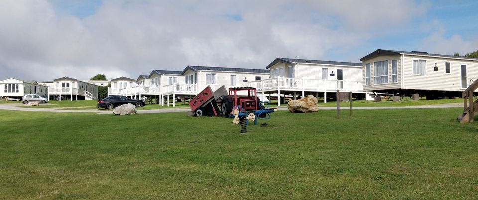 Row of static caravans