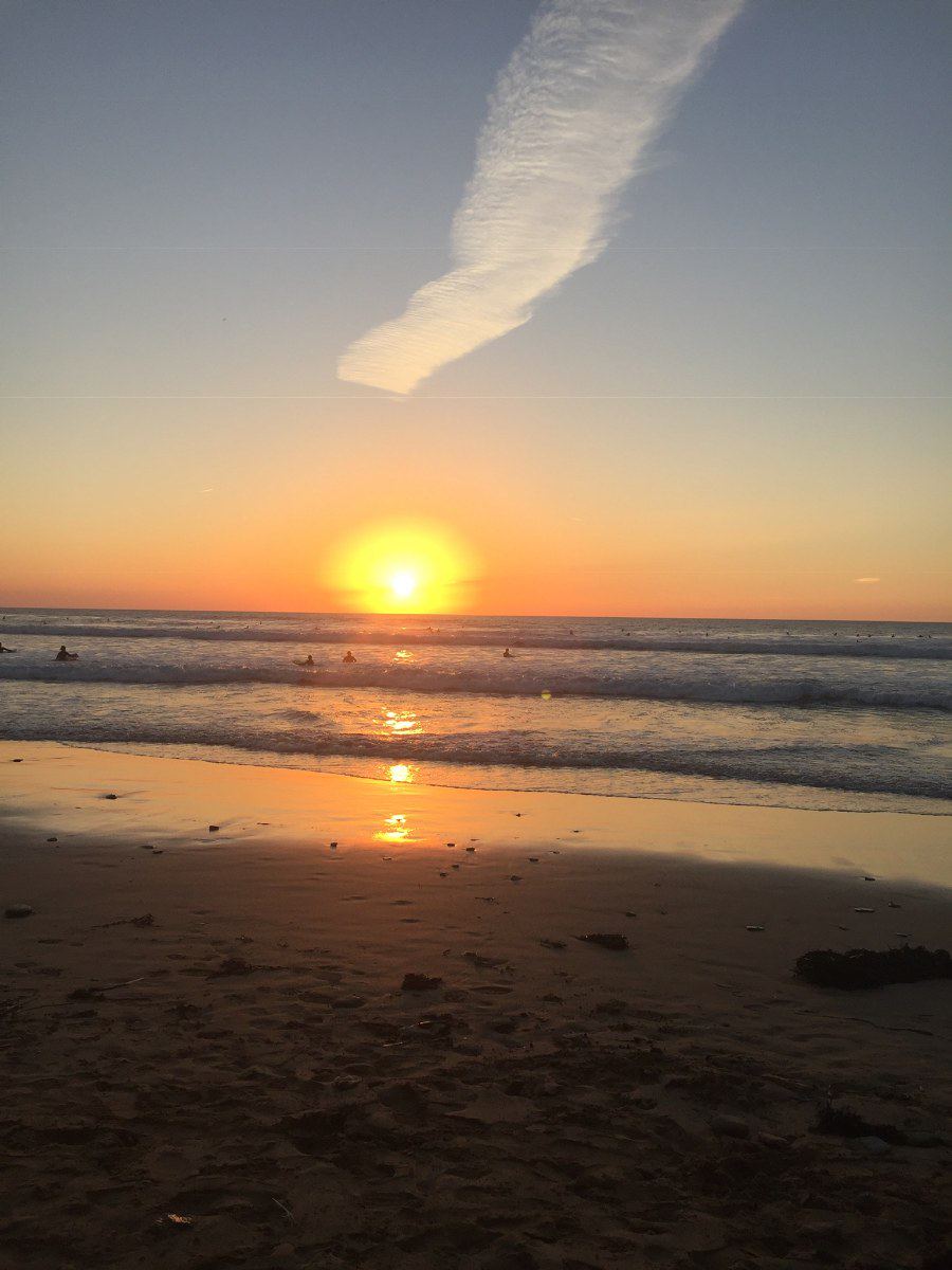 Sunset over the beach