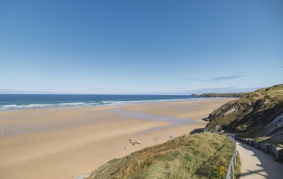 Beach and cliffs on the coast path