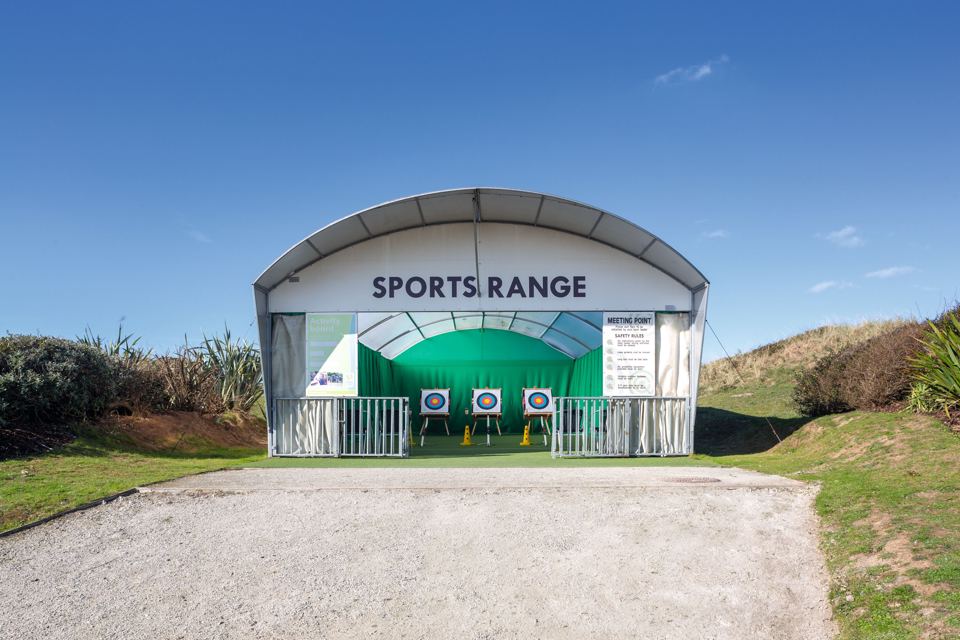 Archery range on the grass