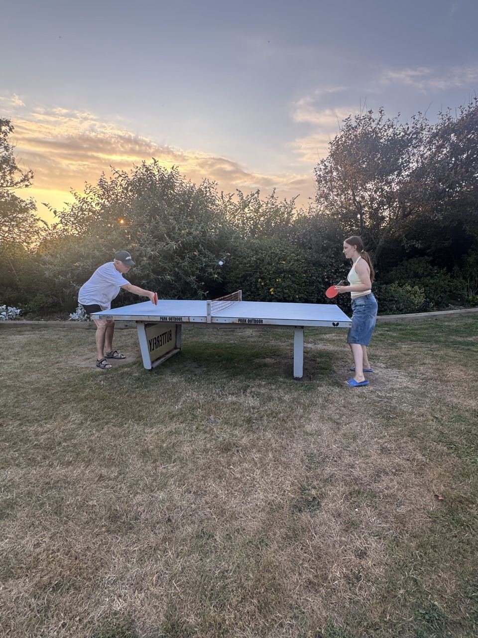 Table tennis at dusk