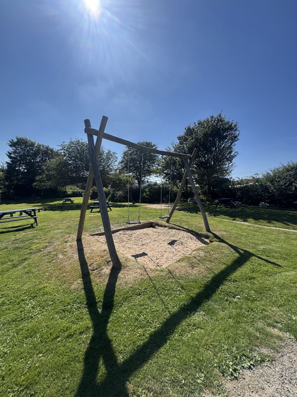 Swing frame on the grass