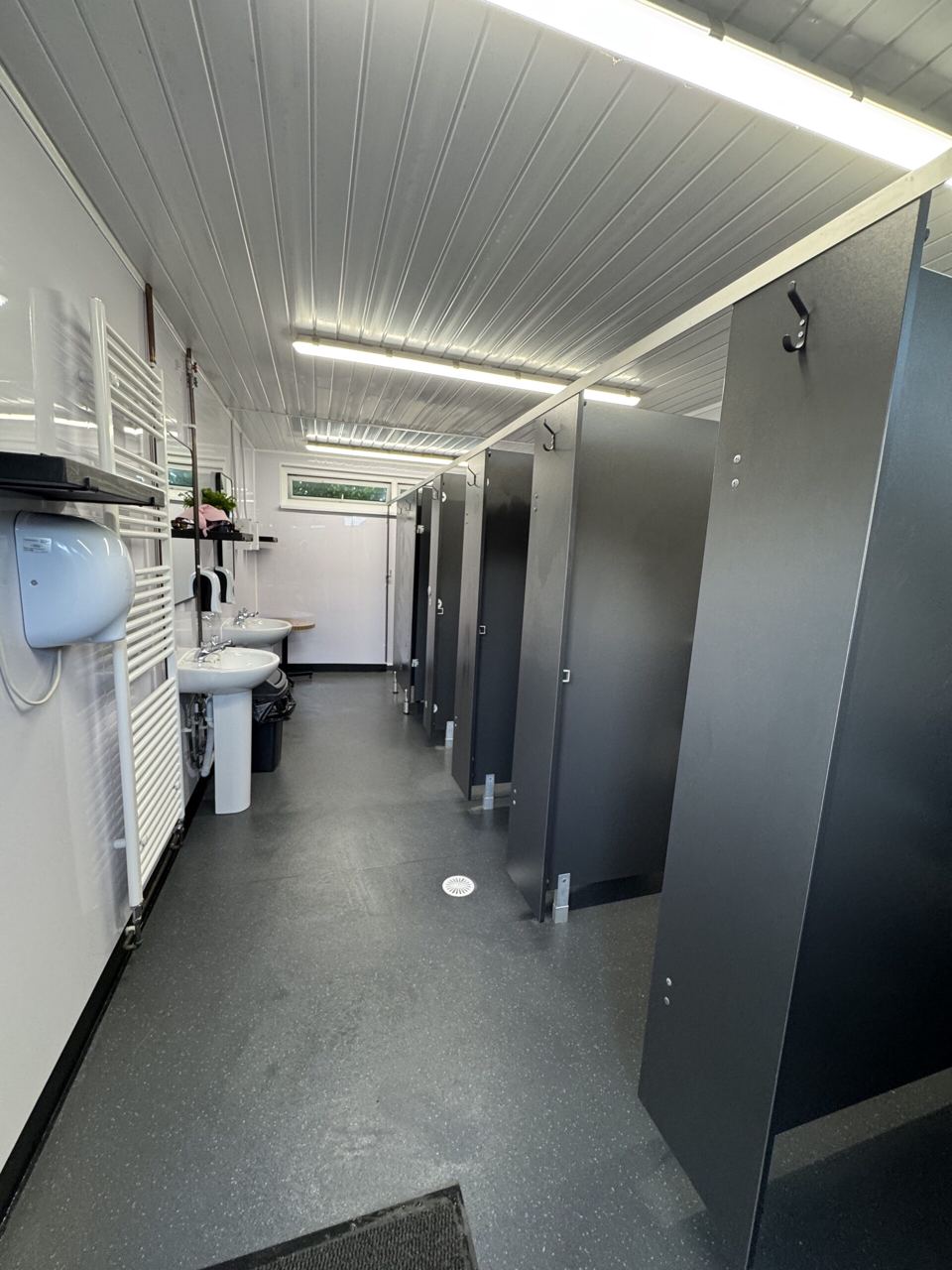Inside a shower block