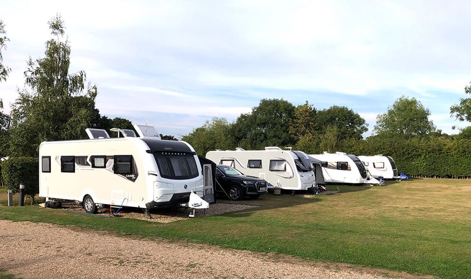 Caravans along the gravel track