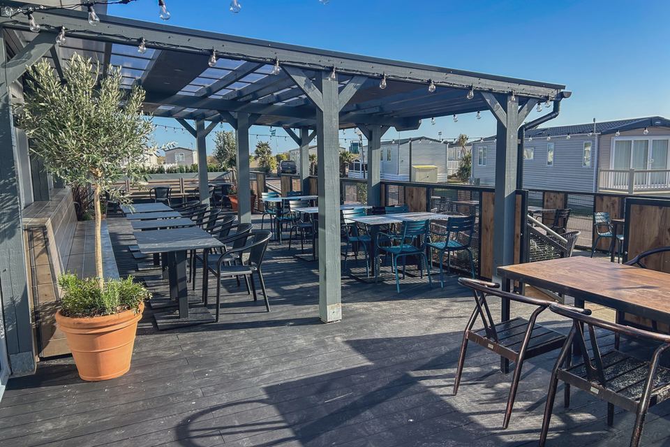 Covered terrace outside the bar