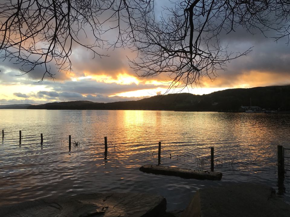 Sunset over the lake