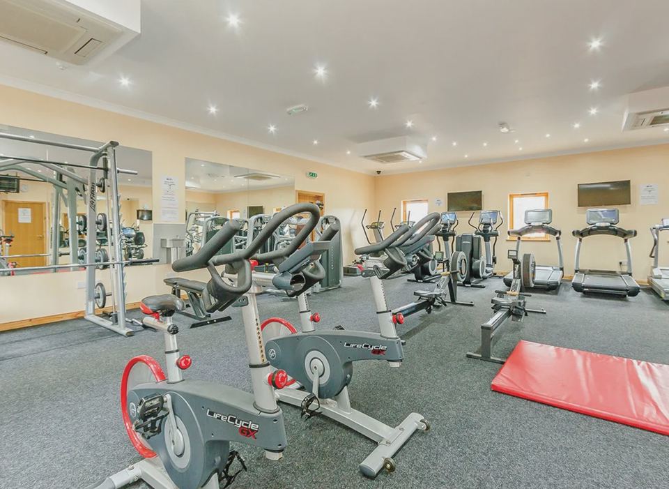 Gym with spin bikes