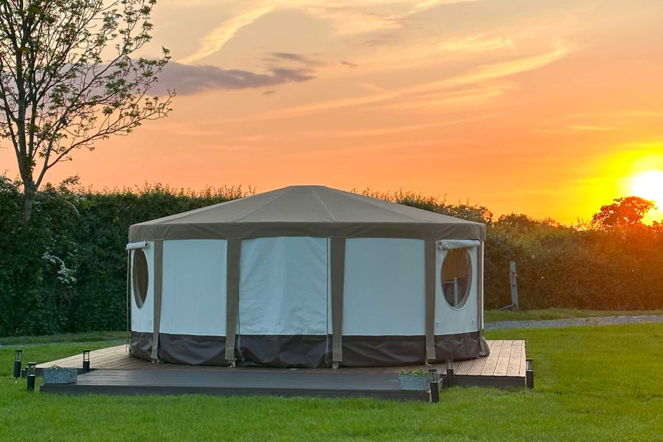 Yurt at sunset