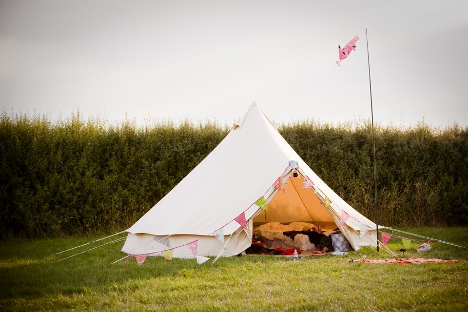 Bell tent in the field