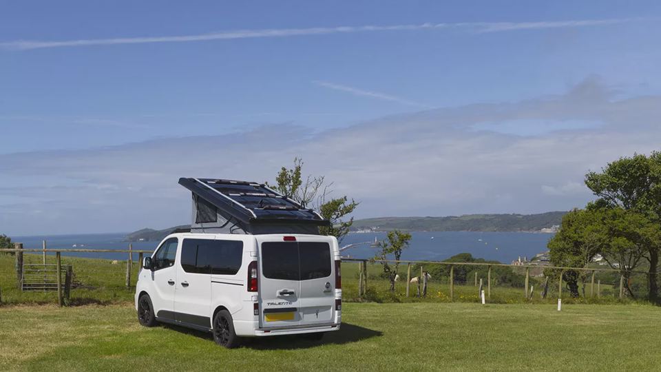 Campervan on grass pitch