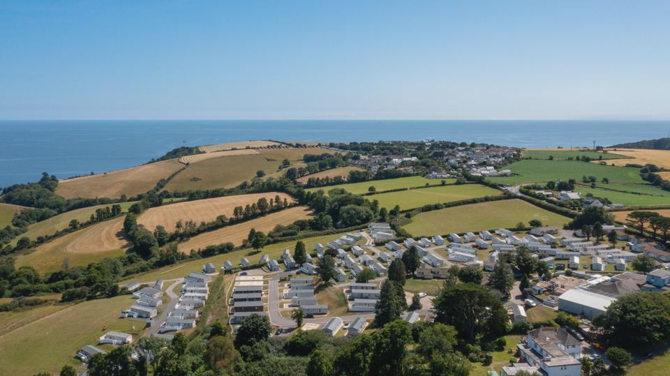 Aerial view of the park and coast