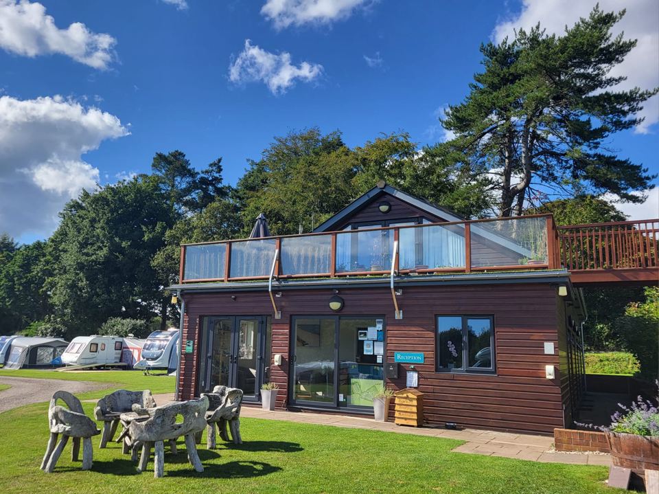 Timber lodge with decking