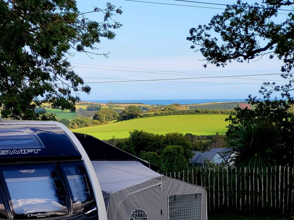 View to the sea over the fields