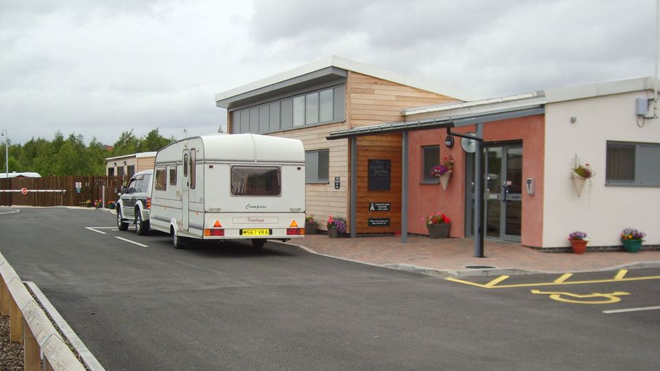 Entrance to the reception building