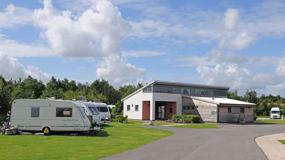 Reception building and pitches