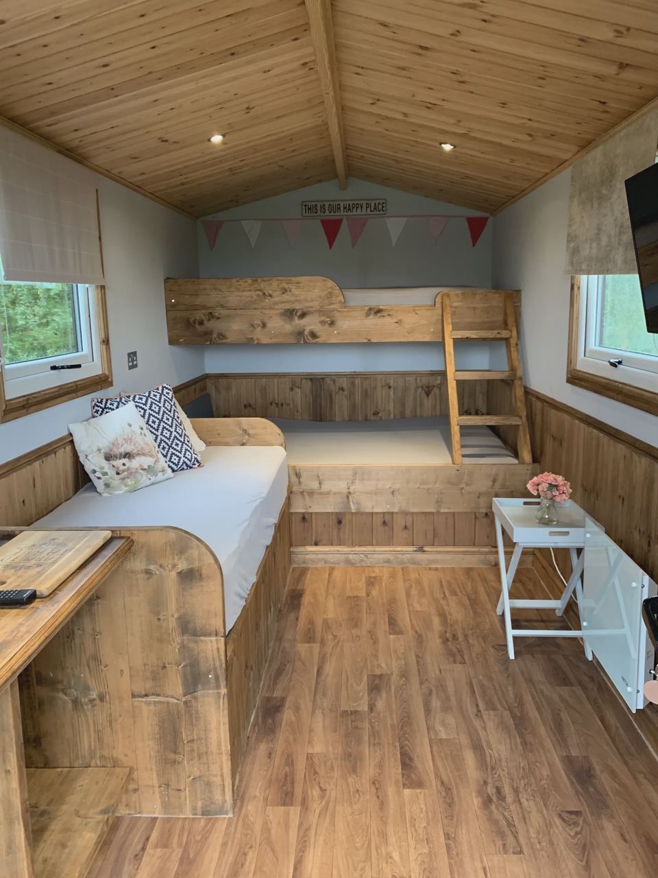 Inside a shepherd hut
