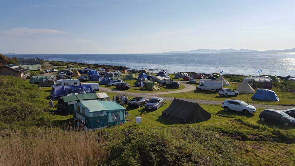 Camping field above the sea