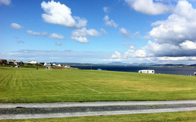 Camping field beside the loch