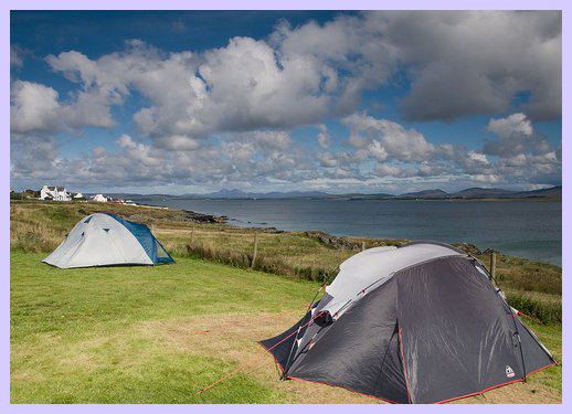 Tents by the shore