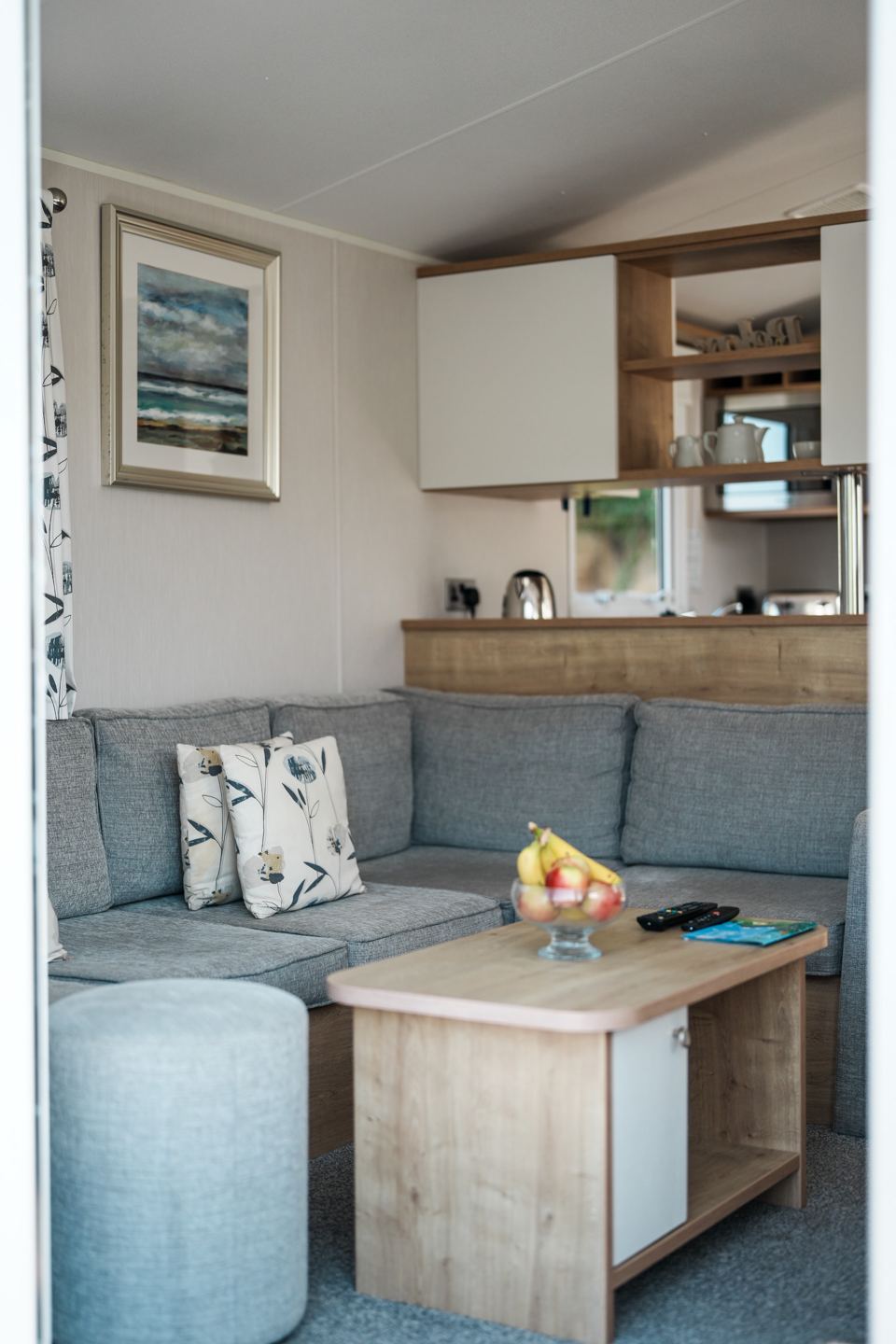 Lounge with grey sofa
