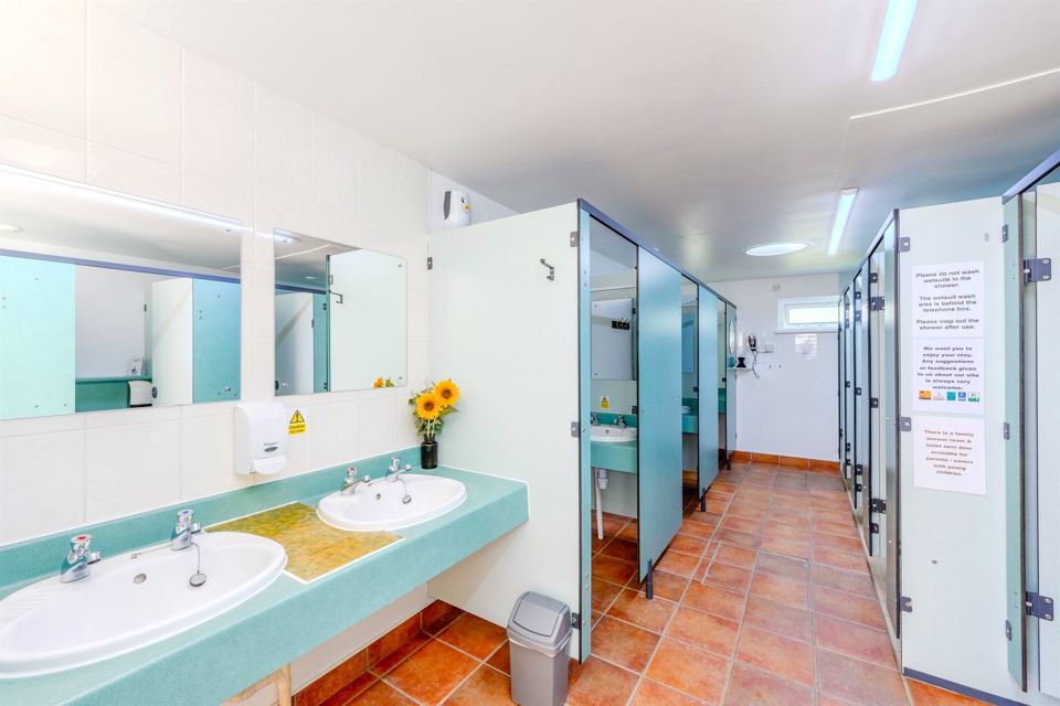 Inside the toilet block