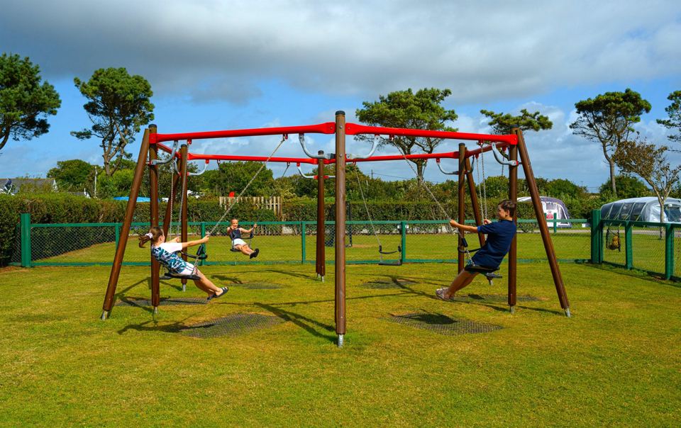 Swings and climbing frame