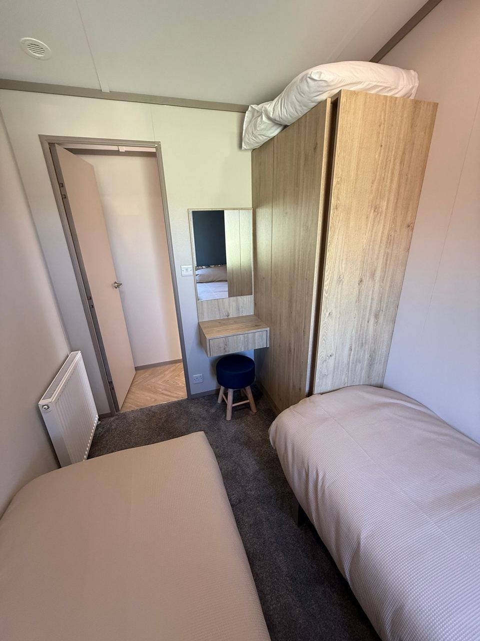 Static caravan bedroom