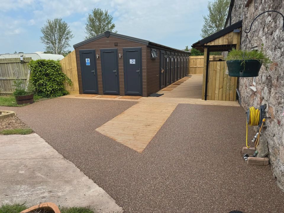Toilet and shower block exterior