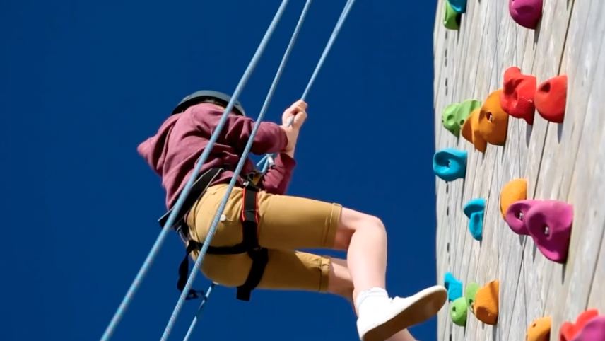 Climbing wall on the park