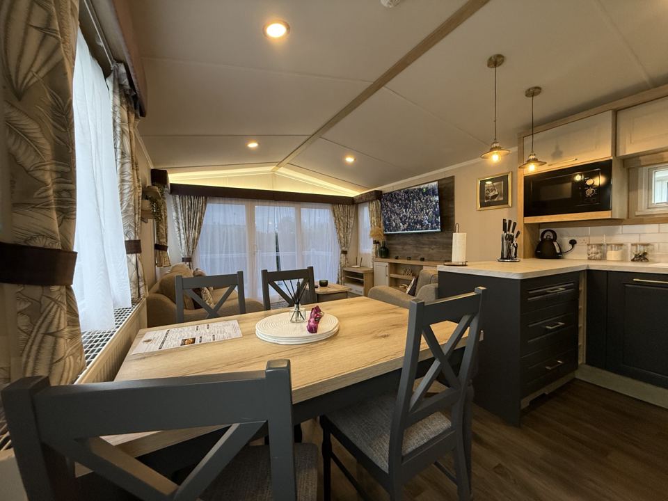 Open-plan kitchen and dining