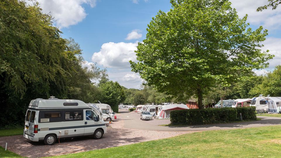 Motorhome under the trees