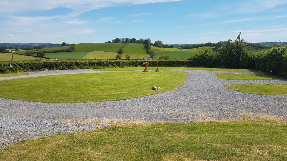Pitches with countryside beyond