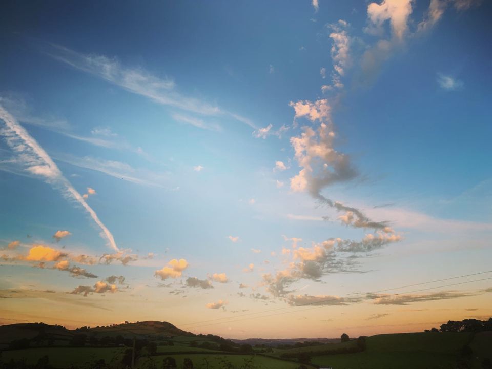 Evening sky over the hills