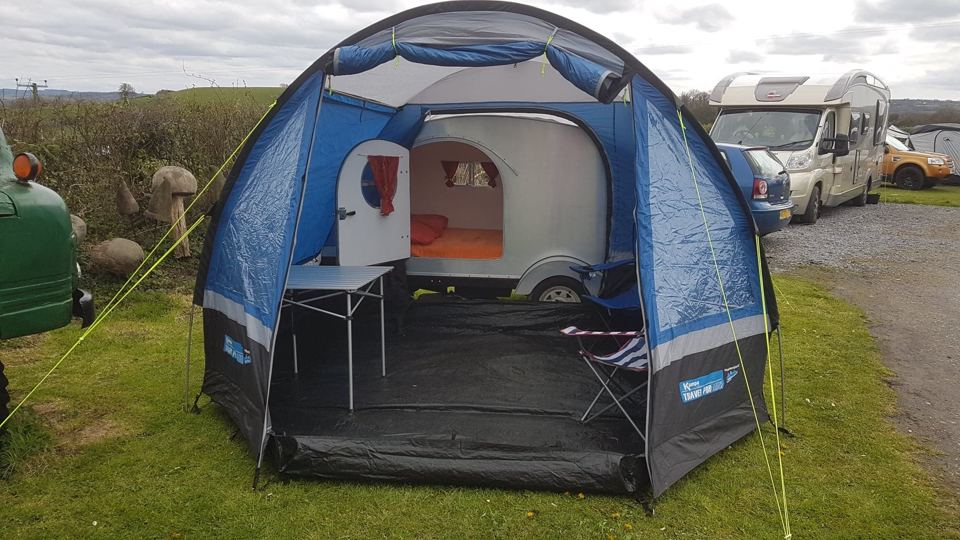 Family tent on the grass