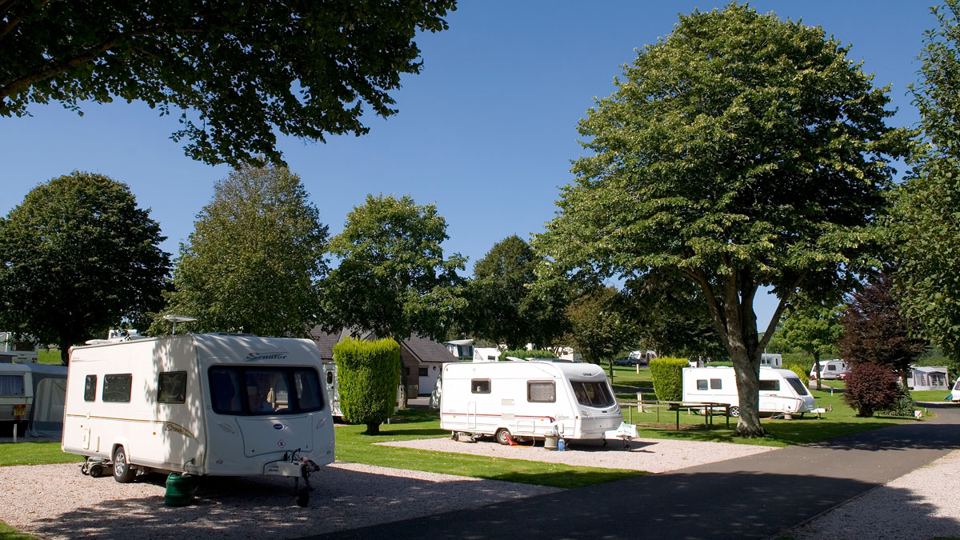 Caravans on the hardstanding pitches