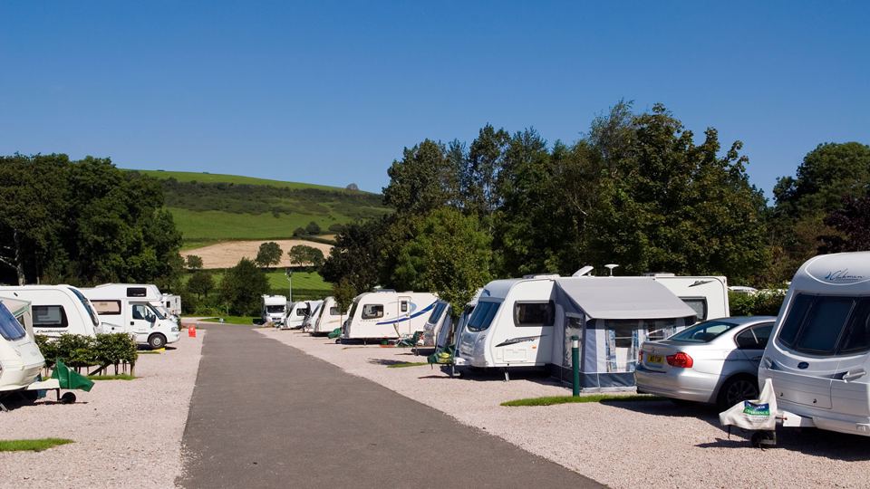Caravans and motorhomes on the hardstanding