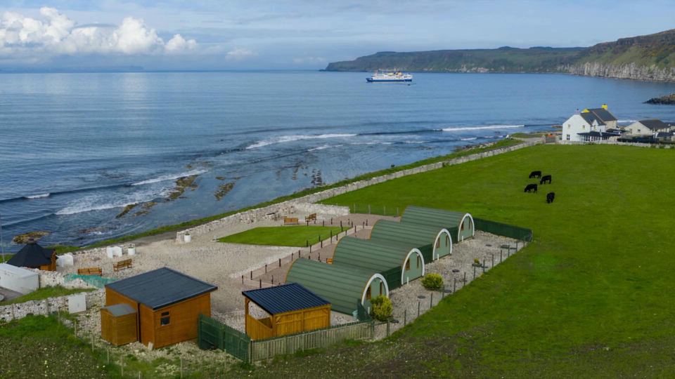 Pods on the shore at Church Bay