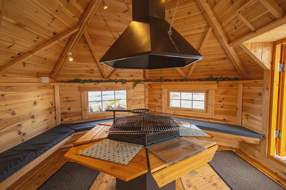 Inside the BBQ hut