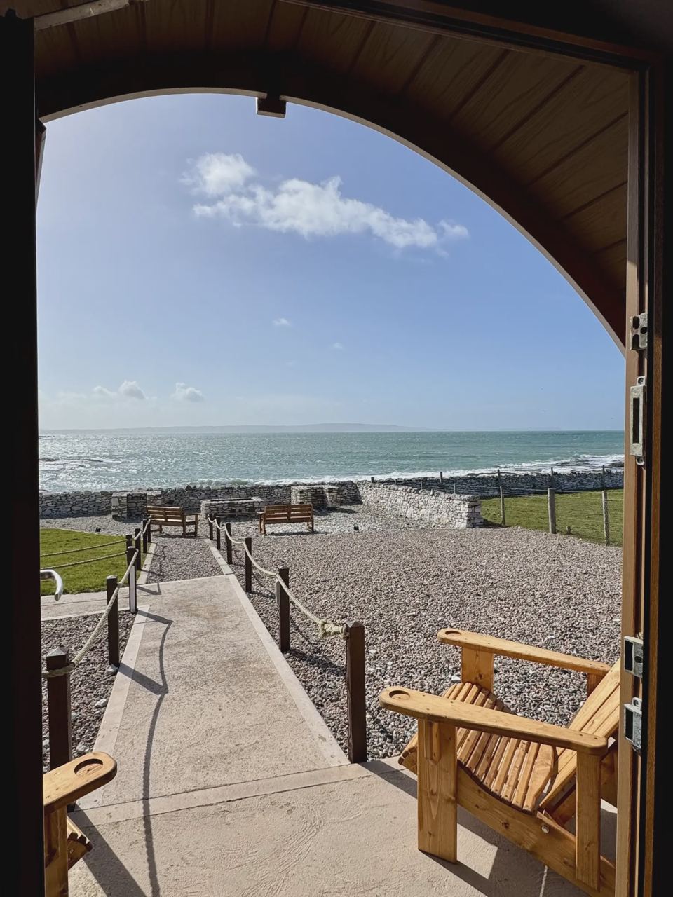 View out of a pod door