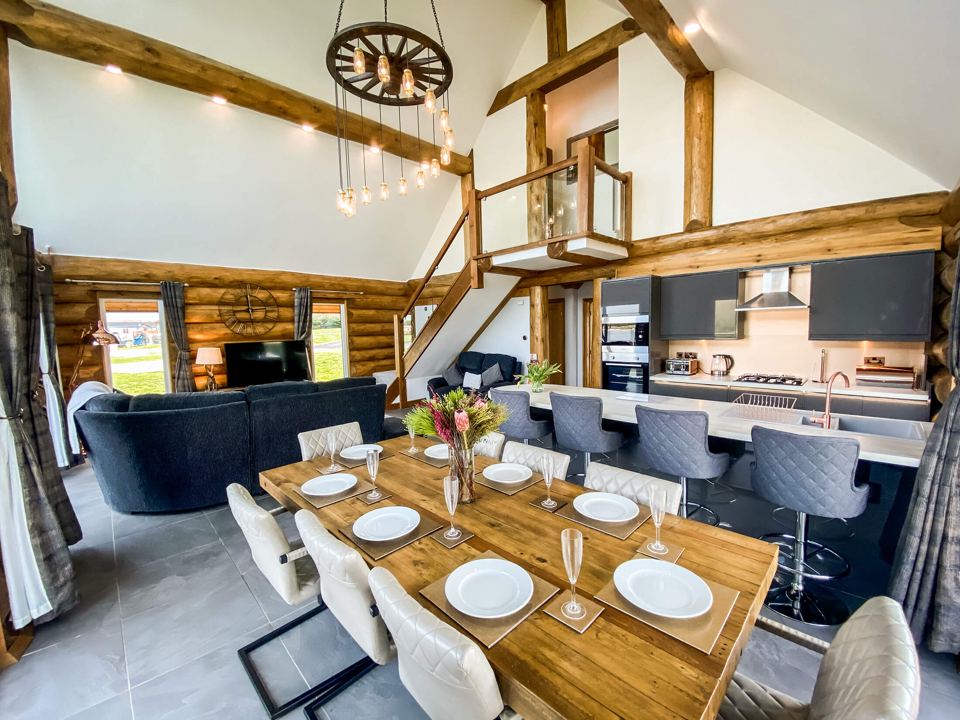 Open-plan lodge living area