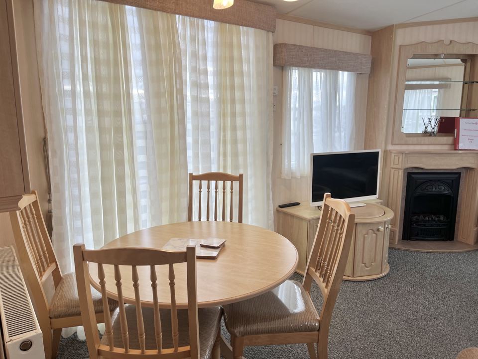 Caravan lounge and dining area