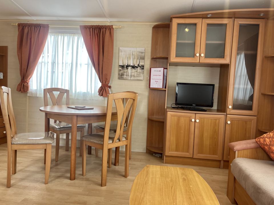 Dining table and TV