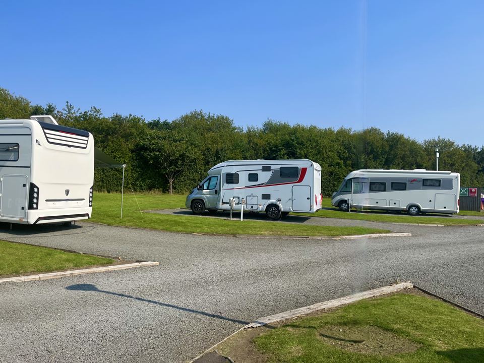 Motorhomes on touring pitches