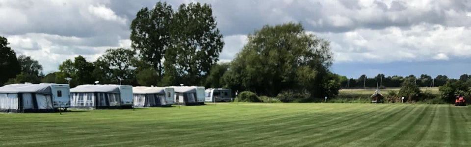 Touring pitches on mown grass