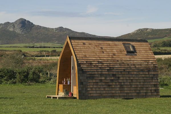 Pod with hills behind