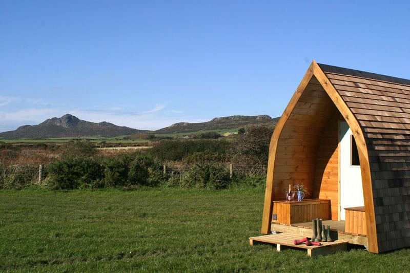 Pod porch looking over the field