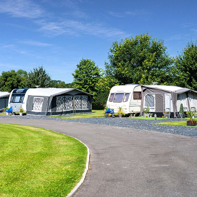 Caravans with awnings