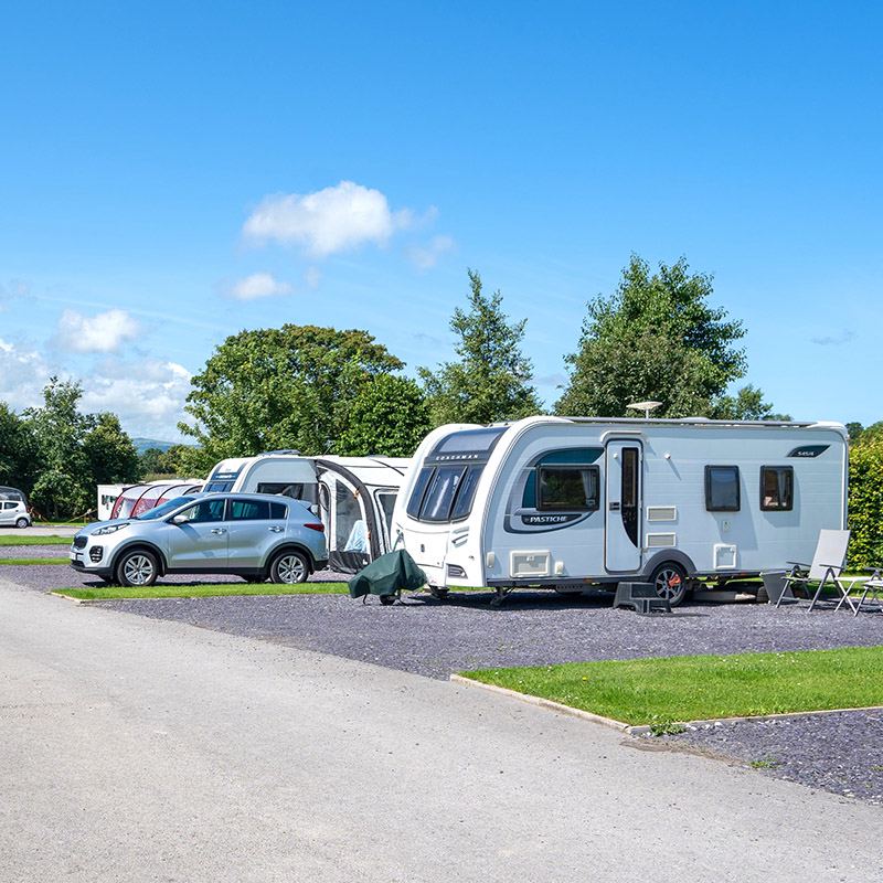 Tourer on a gravel pitch