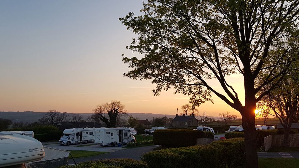 Sunset over the pitches